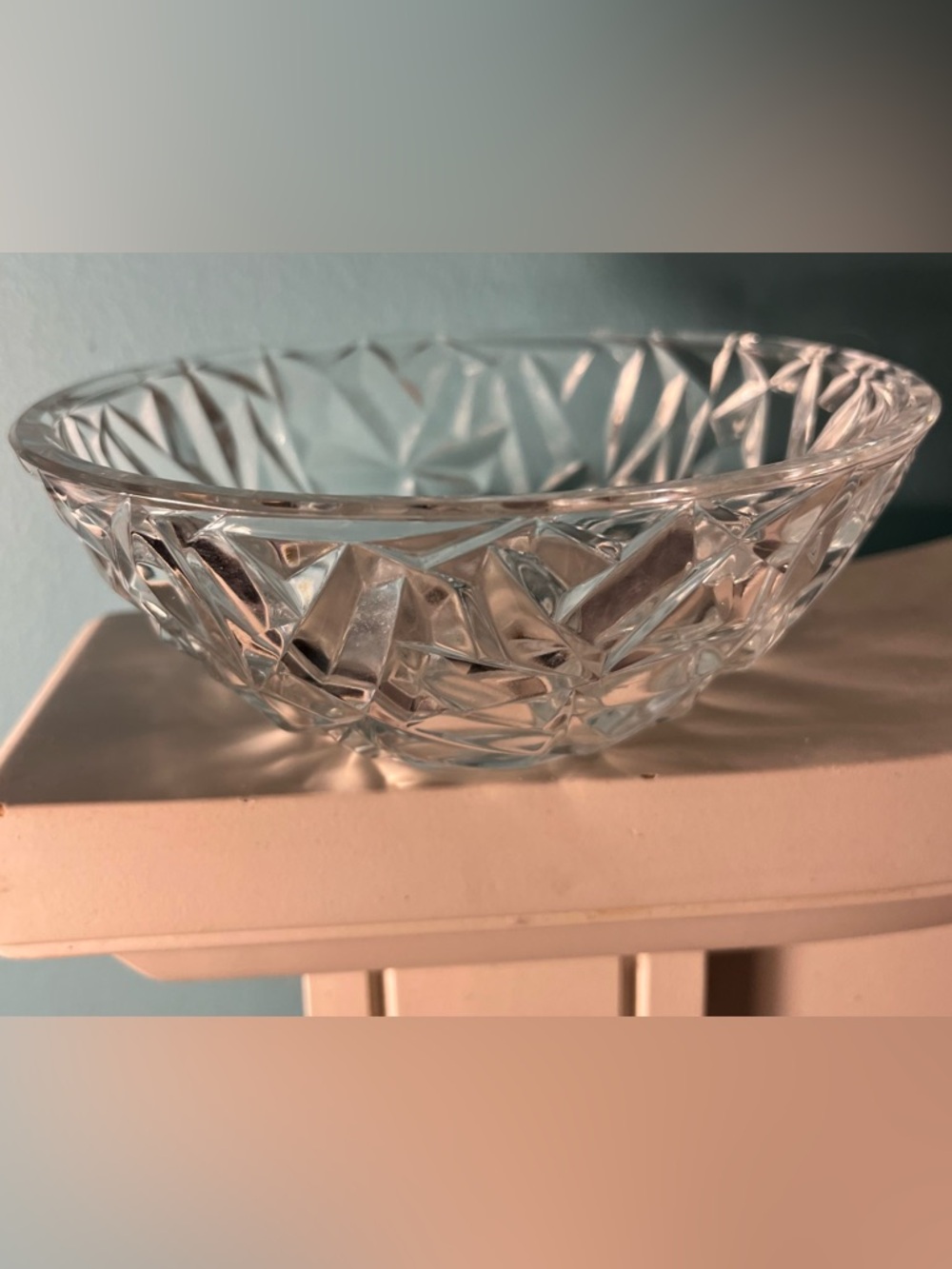 Tiffany & Co. Rock Cut Faceted Crystal  Decorative Bowl 6” Wide x 3” Tall